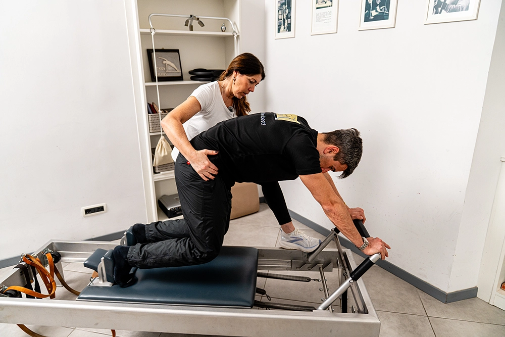 Sabina Formichella durante una sessione nel centro True Pilates